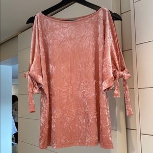 Anthropology light pink velvet top